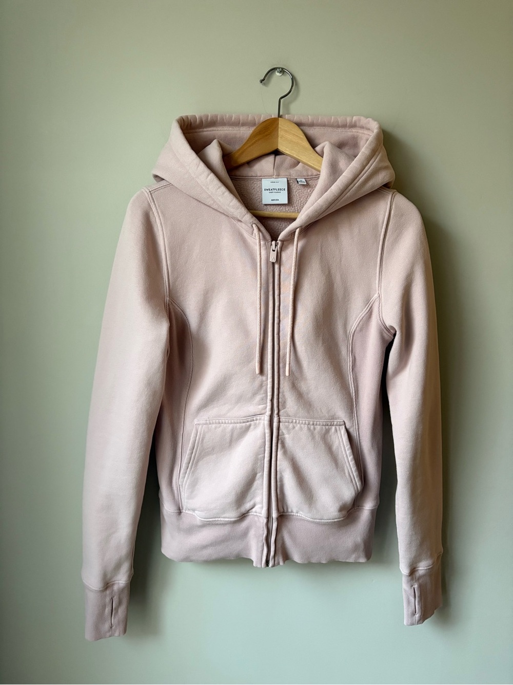 Aritzia Bow Pink Cozy Fleece Fitted Snug Zip Hoodie